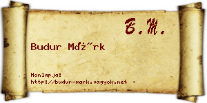 Budur Márk névjegykártya